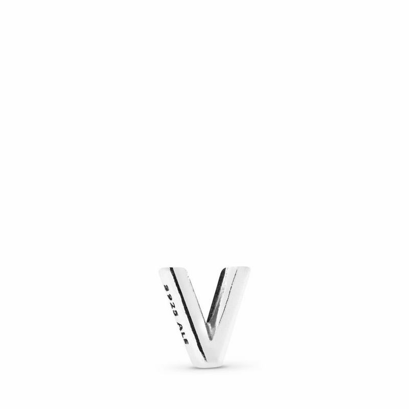 Pandora Letter V Petite Locket Charm Silver Egypt HB9627810